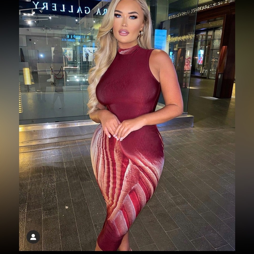 Deep red maxi dress